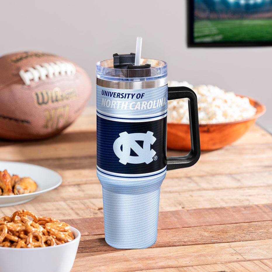 North Carolina Tar Heels  - 40oz Stainless Steel Canyon Cup W/ Straw