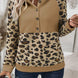 Leopard Half Button Long Sleeve Hoodie