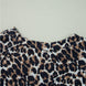 Waffle-Knit Leopard V-Neck Long Sleeve Blouse