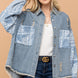 And The Why Full Size Paisley Print Quilted Sleeves Denim Jacket