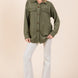 BOMBOM Checkered Button Down Dropped Shoulder Shacket