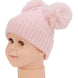 Toddlers Cable Knitted Double Pom Pom Beanie
