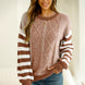 Striped Round Neck Dropped Shoulder Sweater