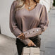 V-Neck Long Sleeve Blouse