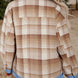 Contrast Trim Plaid Collared Neck Shacket