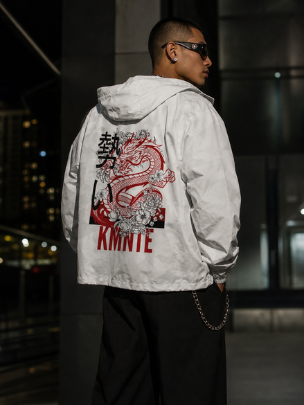 Kimante Dragon Unisex Lightweight Zip Up Windbreaker Jacket