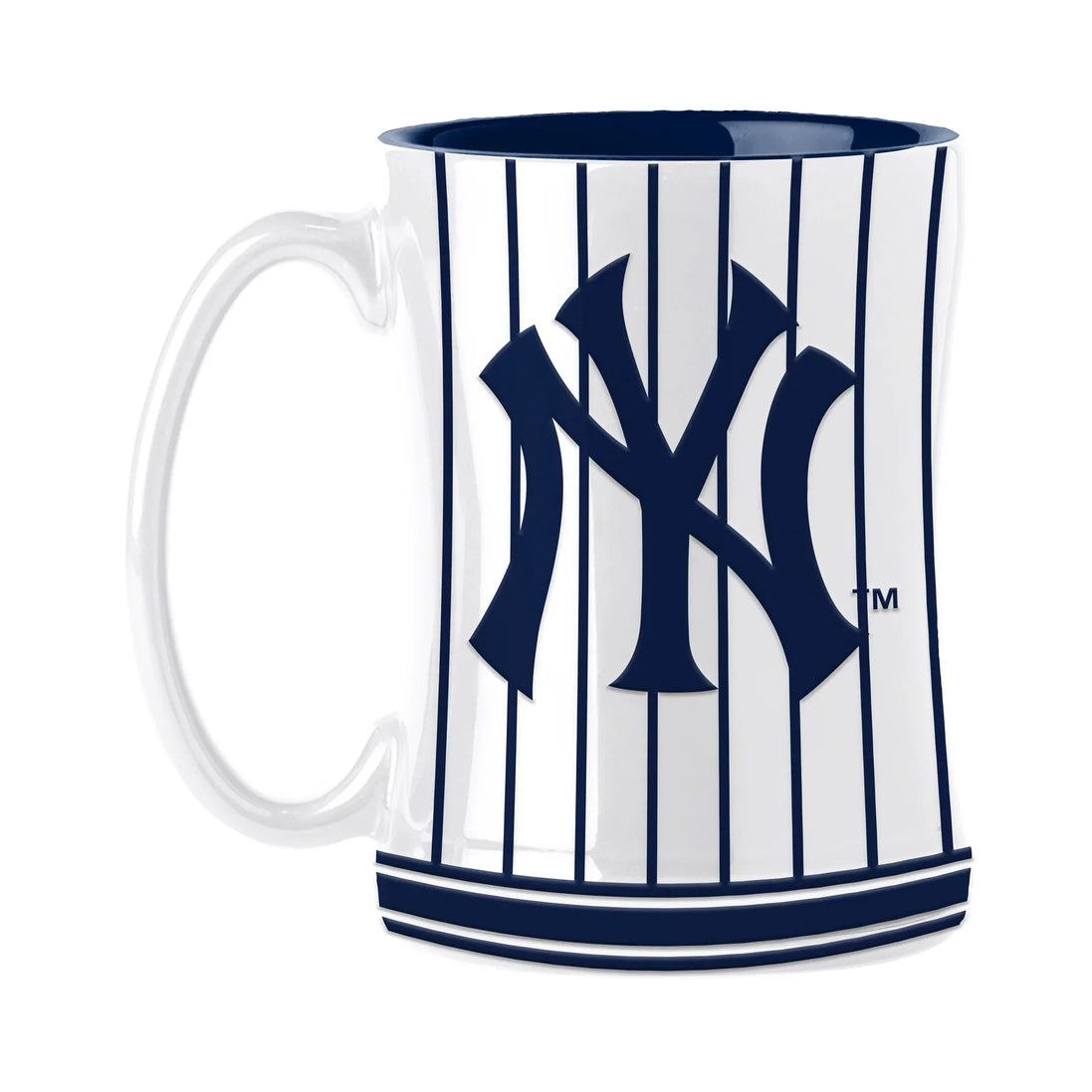 New York Yankees - MLB Sculpted Logo 14oz Relief Pinstripe Coffee Mug