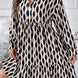 Plus Size Printed Johnny Collar Long Sleeve Dress