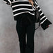 Striped Johnny Collar Long Sleeve Sweater