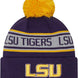 LSU Tigers - Purple Repeat Cuff Knit Hat With Pom, New Era