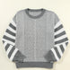 Striped Round Neck Dropped Shoulder Sweater