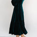 V-Neck Long Sleeve Midi Velvet Dress
