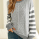Striped Round Neck Dropped Shoulder Sweater