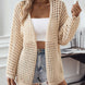Openwork Open Front Long Sleeve Cardigan