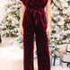 Drawstring Surplice Short Sleeve Jumpsuit