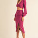 MABLE Front Twisted Knit Top and Midi Skirt Set