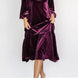 V-Neck Long Sleeve Midi Velvet Dress