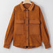 Pocketed Collared Neck Dropped Shoulder Jacket