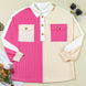 Pocketed Contrast Long Sleeve Sweatshirt