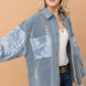 And The Why Full Size Paisley Print Quilted Sleeves Denim Jacket