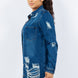 American Bazi Distressed Button Up Long Sleeve Denim Jacket