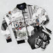 Detroit Newspaper Cutout Kimante All White AOP Bomber Jacket
