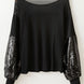 Sequin Boat Neck Long Sleeve Blouse