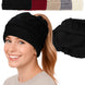 Classic Ponytail Chevron Cable Knitted Beanie