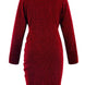 Ruched Heathered Surplice Long Sleeve Mini Dress