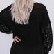 Sequin Boat Neck Long Sleeve Blouse