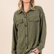 BOMBOM Checkered Button Down Dropped Shoulder Shacket