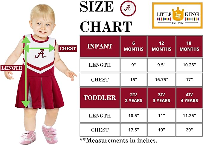 Alabama Crimson Tide Girls Infant Time for Recess Cheer Dress