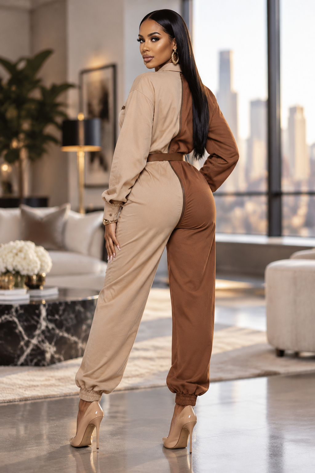 Long Sleeve Oversized Cozy Shirt Jumpsuit