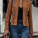 Decorative Button Open Front Long Sleeve Jacket