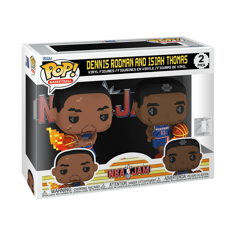 Funko POP! NBA: 8-Bit - Pistons Dennis Rodman & Isiah Thomas 2-Pack Vinyl Figure