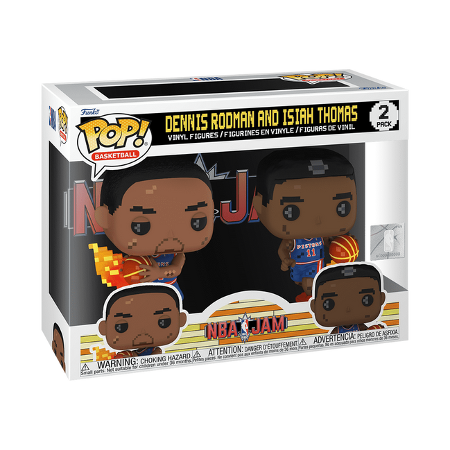 Funko POP! NBA: 8-Bit - Pistons Dennis Rodman & Isiah Thomas 2-Pack Vinyl Figure