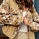 Printed Collared Neck Long Sleeve Jacket
