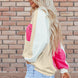 Pocketed Contrast Long Sleeve Sweatshirt