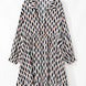Plus Size Printed Johnny Collar Long Sleeve Dress