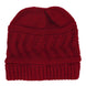 Classic Ponytail Chevron Cable Knitted Beanie