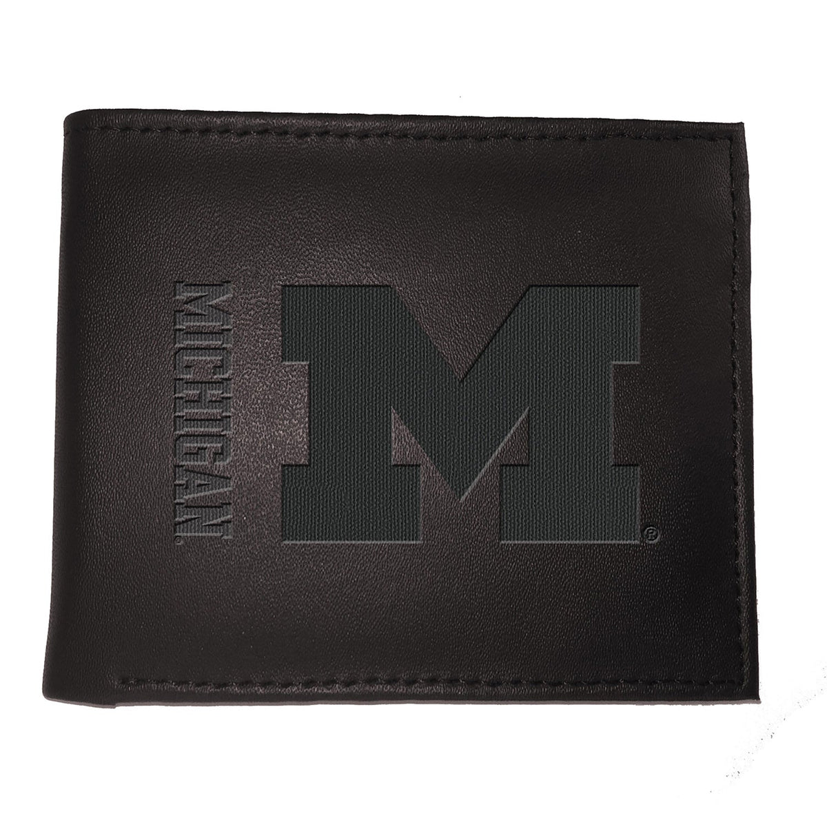 Michigan Wolverines - Leather Black Bifold Wallet