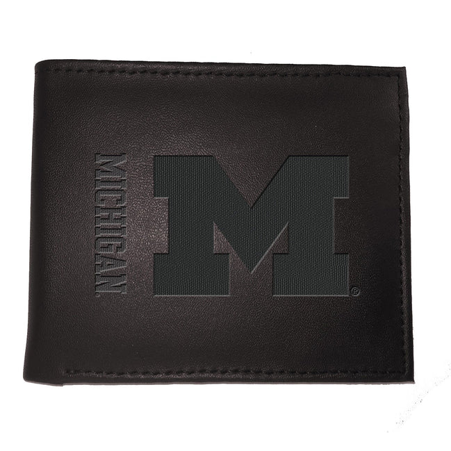 Michigan Wolverines - Leather Black Bifold Wallet