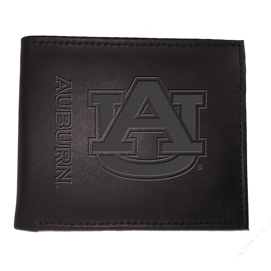 Auburn Tigers - Black Leather Bifold Wallet