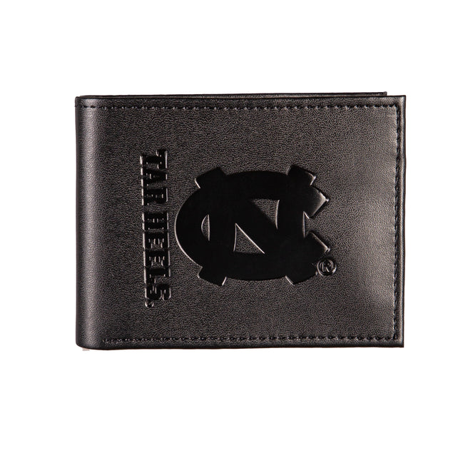 North Carolina Tar Heels - Black Leather Bifold Wallet