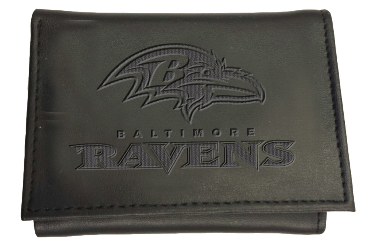 Baltimore Ravens - Black Leather Trifold Wallet