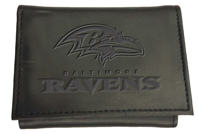 Baltimore Ravens - Black Leather Trifold Wallet