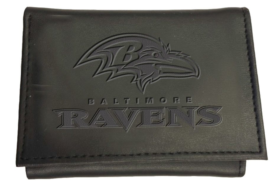 Baltimore Ravens - Black Leather Trifold Wallet