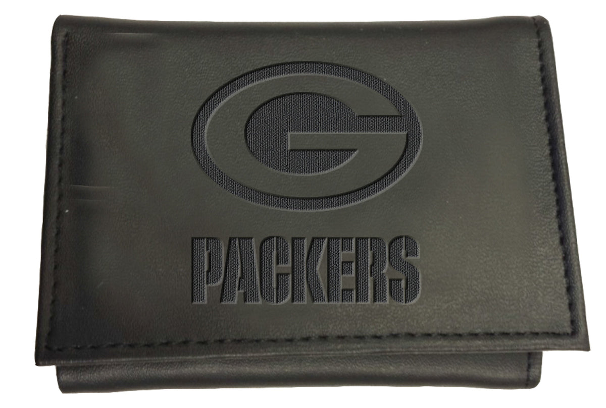 Green Bay Packers - NFL Black Leather Tri-Fold Wallet