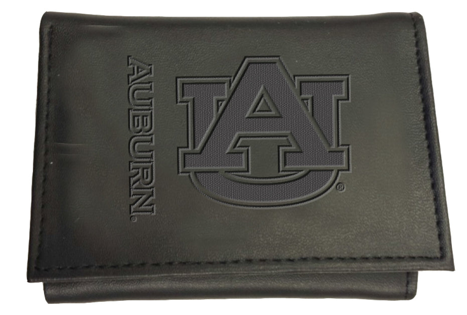 Auburn Tigers - NCAA Black Leather Trifold Wallet