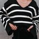 Striped Johnny Collar Long Sleeve Sweater